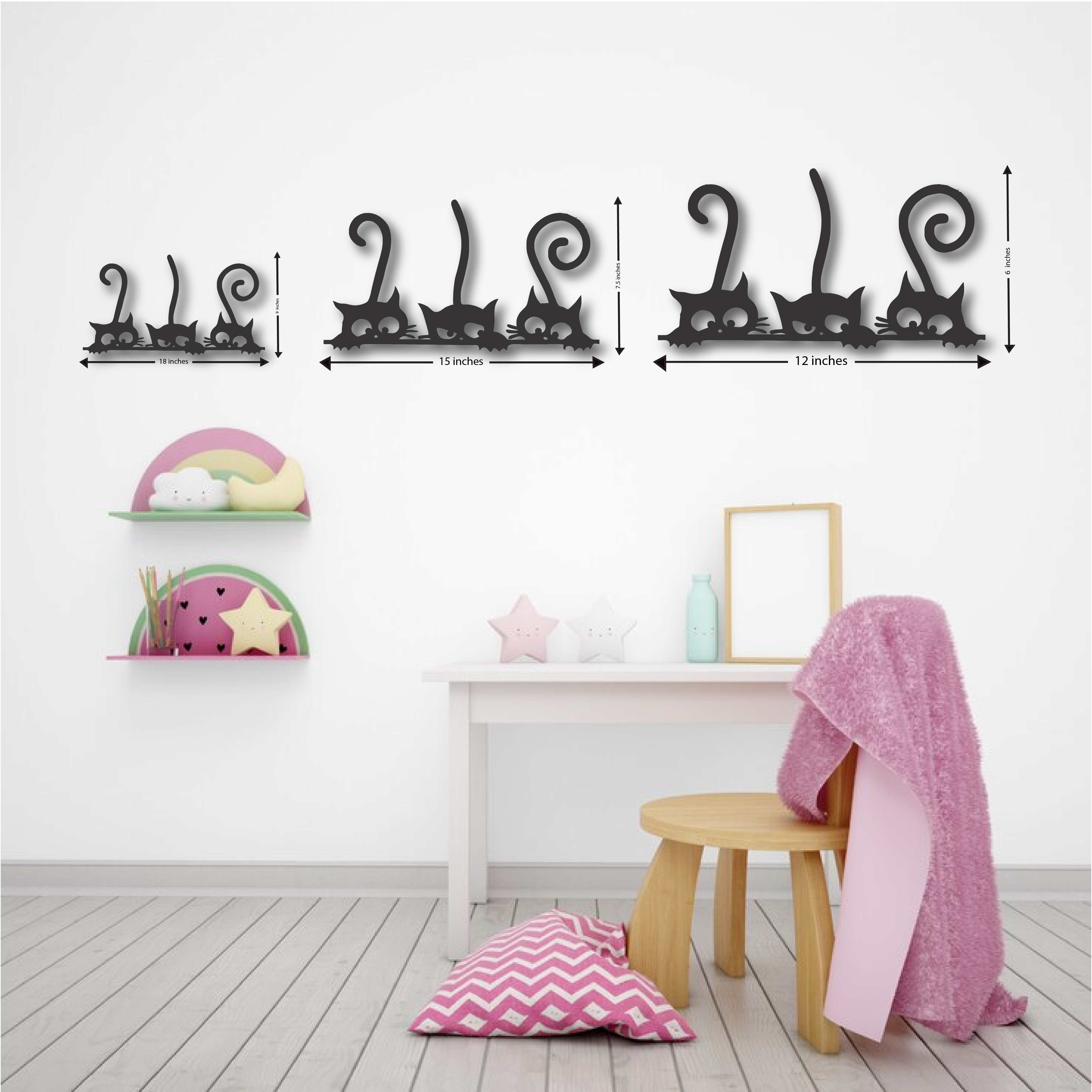Wood Wall Cutouts -  Hide & Cat